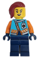 Arctic Explorer - Female, Medium Azure Jacket, Name Badge, Dark Red Hair - cty1657