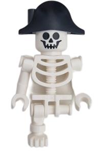 Skeleton - Standard Skull, Bent Arms Vertical Grip, Black Bicorne Hat, Single Leg cty1659