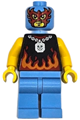 Taco Monster Truck Driver - Male, Black Sleeveless Shirt with Flames, Medium Blue Legs, Wrestling Mask - cty1668