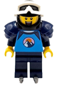 Ice Hockey Player - Male, Dark Azure and Dark Blue Shirt with Mountains, Dark Blue Legs and Shoulder Pads, Black Helmet, White Goggles, Ice Skates - cty1682