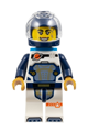 Female astronaut with a dark blue helmet, a dark azure backpack, and a white suit with dark blue arms - cty1692