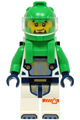Astronaut - Male, White Spacesuit with Bright Green Arms, Bright Green Helmet, Bright Green Backpack with Solar Panel, Goatee - cty1706