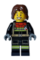 Fire - Male, Black Jacket and Legs with Reflective Stripes and Red Collar, Dark Brown Hair Mid-Length Tousled - cty1714