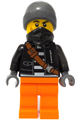 Male city bandit crook with orange legs, wearing a black jacket, dark bluish gray beanie, and black bandana - cty1737