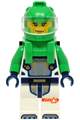 Astronaut - Female, White Spacesuit with Bright Green Arms, Bright Green Helmet, Bright Green Backpack with Solar Panel, Closed Mouth - cty1753
