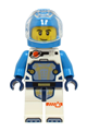 Male astronaut in a white spacesuit with dark azure arms and a dark azure helmet - cty1758