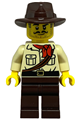 Male jungle explorer wearing a tan shirt, dark brown legs, and a fedora - cty1765