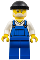Fisherman with a black knit cap wearing blue overalls - cty1799