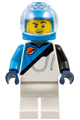 Male space explorer in a dark azure and white spacesuit with a helmet, trans-clear visor, and stubble - cty1827
