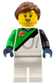 Female space explorer in a bright green and white spacesuit with a reddish brown ponytail - cty1830