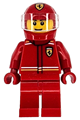 Male Ferrari Formula 1 driver in a red racing suit and helmet with a trans-clear visor - cty1863