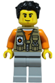 Male adventurer wearing a dark tan vest over an orange shirt, with light bluish gray legs and black hair - cty1876