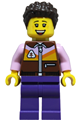 Mom with dark brown hair wearing a reddish brown jacket and dark purple legs - cty1879
