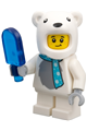 Boy child in a polar bear costume with a medium azure scarf - cty1930