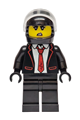Female city bandit crook wearing a black tuxedo with a red tie, black legs, and a black helmet - cty1969