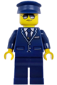 Male passenger plane pilot wearing a dark blue suit with tie and matching hat - cty1977