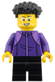 Boy child with coiled hair wearing a dark purple tracksuit and black medium legs - cty2005
