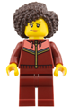 Woman wearing a dark red tracksuit with dark brown coiled hair - cty2006