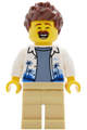 Male Lava Land Patron with reddish brown hair wearing a white Hawaiian shirt and tan legs - cty2030