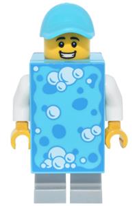Car Wash Human Billboard Minifigure - Human billboard for a car wash - cty2038