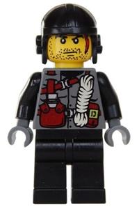 Digger Minifigure - Digger with rope printed on the torso - din002