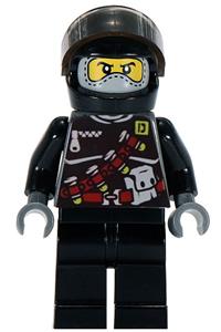 Specs Minifigure - Specs with Chemical Belt printed on the torso - din007