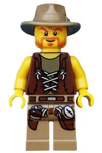 Hero Minifigure - Hero wearing a printed fedora - dino005