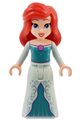 Ariel, Human (Light Nougat) - Light Aqua Dress with Stars, Medium Lavender Shell, Dark Purple Trim, Red Hair with Left Side Part and High Bangs - dis150