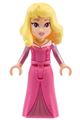 Aurora wearing a dark pink dress with metallic pink sleeves and a gold necklace - dis151
