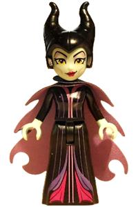 Maleficent Minifigure - Mini Maleficent mini-doll with lavender eye shadow, magenta lips, and a medium lavender cape - dis181