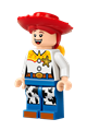 Jessie with normal legs, minifigure head and bow, printed dark orange boot tips, and sheriff star badge - dis193