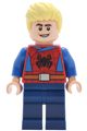 Male Main Street U.S.A. park guest with a red Spider-Man top and dark blue legs - dis207
