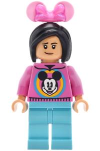 Main Street, U.S.A. Park Guest - Female Main Street U.S.A. Park Guest with a dark pink Mickey Mouse sweater and medium azure legs - dis209