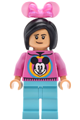 Female Main Street U.S.A. Park Guest with a dark pink Mickey Mouse sweater and medium azure legs - dis209