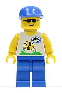 Boatie Minifigure - Diver in Boatie 1 with a blue cap - div003