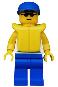 Boatie Minifigure - Boatie 1 divers with blue cap and life jacket - div005