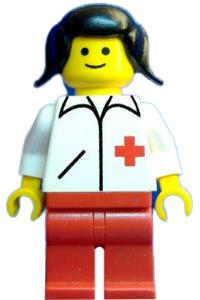 Doctor - Straight Line, Red Legs, Black Pigtails Hair doc006