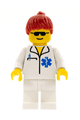 Doctor - EMT Star of Life, White Legs, Red Ponytail Hair - doc015