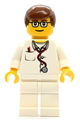 Doctor - Lab Coat Stethoscope and Thermometer, White Legs, Reddish Brown Male Hair, Glasses - doc021
