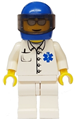 Doctor - EMT Star of Life Button Shirt, White Legs, Blue Helmet, Trans-Black Visor - doc022