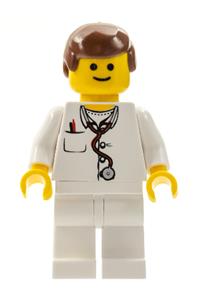 Doctor - Lab Coat Stethoscope and Thermometer, White Legs, Reddish Brown Male Hair doc025