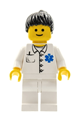 Doctor - EMT Star of Life Button Shirt, White Legs, Black Ponytail Hair - doc026