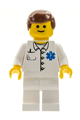 Doctor - EMT Star of Life Button Shirt, White Legs, Reddish Brown Male Hair - doc027
