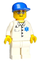 Doctor - EMT Star of Life Button Shirt, White Legs, Blue Cap, Glasses - doc034
