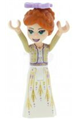 Anna wearing a white dress with a tan shrug and a bow - dp070
