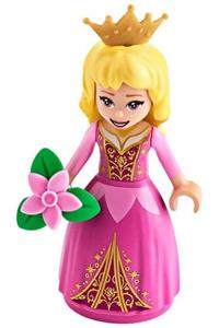 Aurora - Aurora wearing a wide skirt with gold filigree and a pearl gold crown tiara - dp078