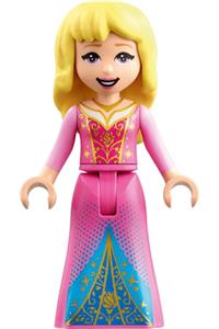 Aurora - Aurora wearing a blue and gold filigree dress - dp105