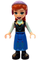 Anna - Blue Skirt, Black Boots and Black Top, Light Aqua Sleeves without Cape - dp141