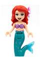 Ariel, Mermaid - Medium Lavender Shell Bra Top, Dark Turquoise Tail, Medium Blue Eyes, Bright Pink Flower - dp151