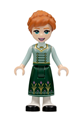 Anna - Dark Green Skirt with Flowers, Sand Green Vest, Light Aqua Sleeves - dp160